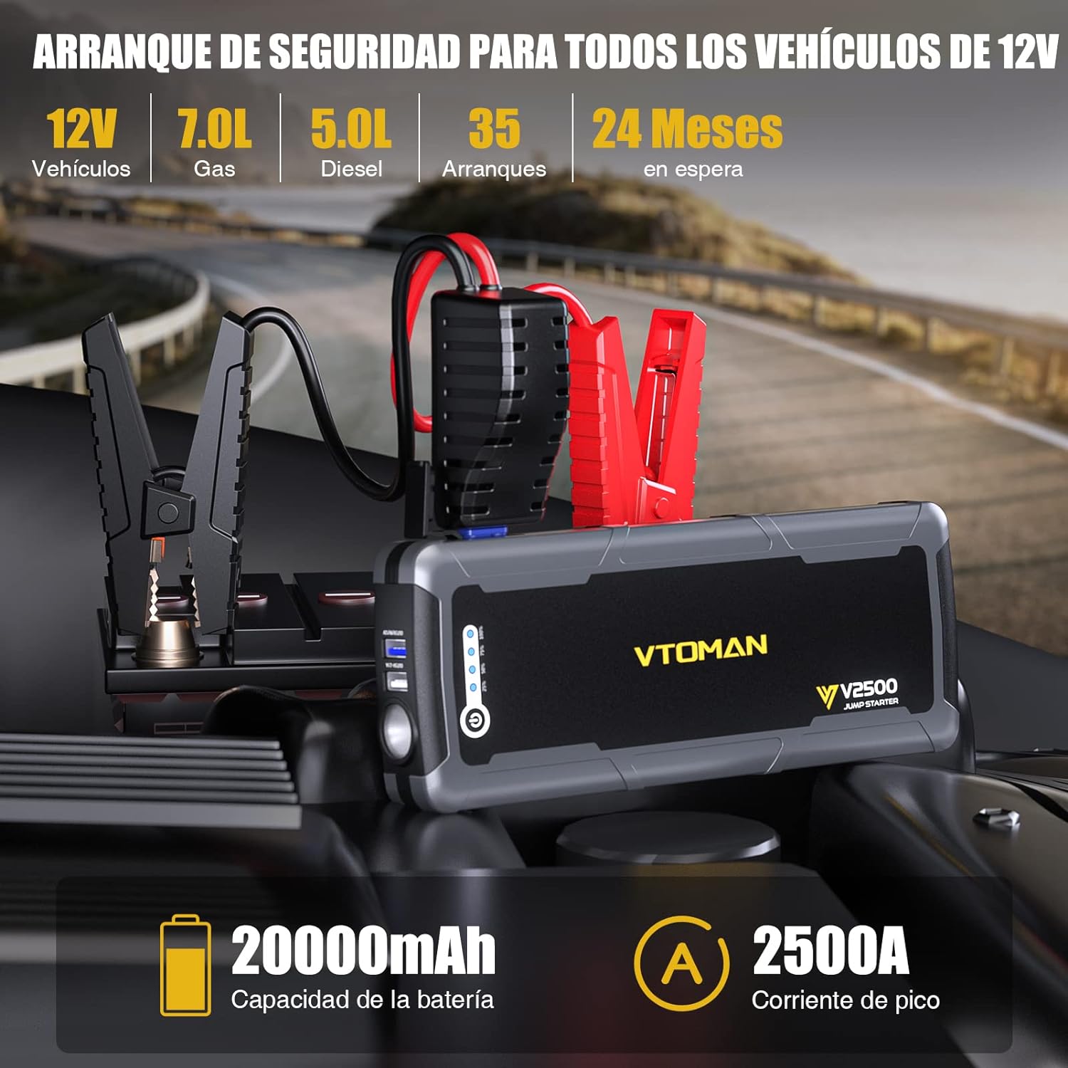 VTOMAN Arrancador de Baterias para autos de 7.0L Gas y 5.0L Diesel -  ecu-commerce